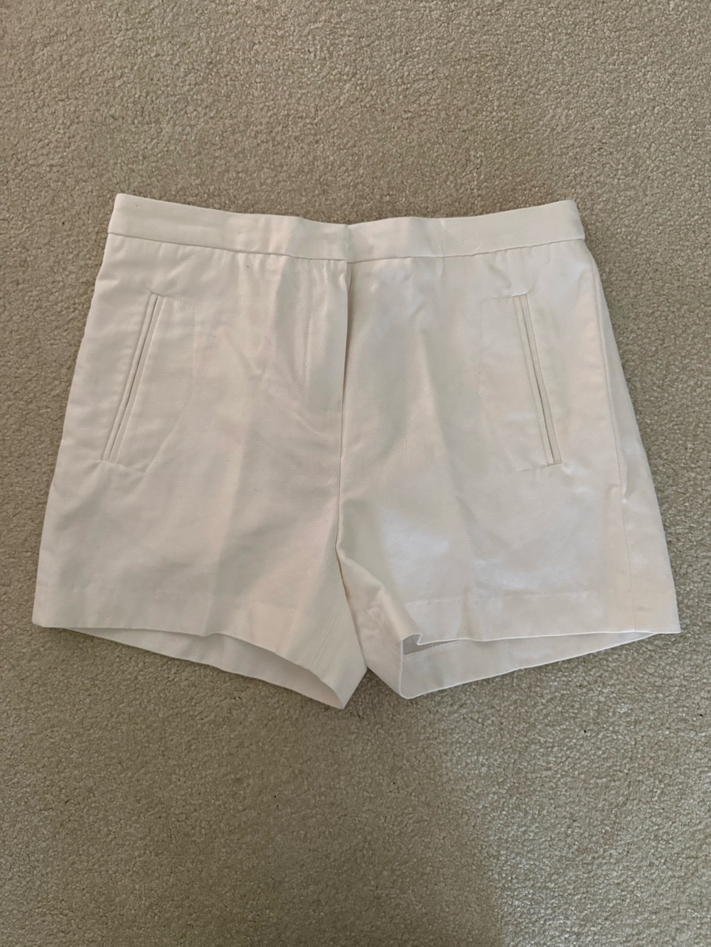 Lacoste White Cotton Linen Tailored Shorts Preppy Coastal Sz US 4 EU 36